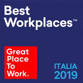 The logo of the Great Place To Work award: Italy’s Best Workplaces 2019