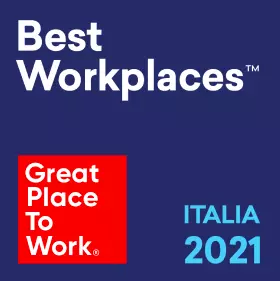 The logo of the Great Place To Work award: Italy’s Best Workplaces 2021