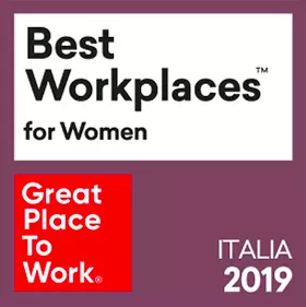 The logo of the Great Place To Work award: Italy’s Best Workplaces for Women 2019