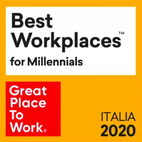 The logo of the Great Place To Work award: Italy’s Best Workplaces for Millennials 2020
